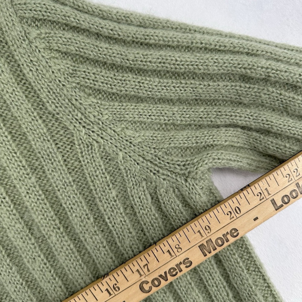 Vintage Jones NY Sport Turtleneck‎ Sweater Womens M Green Mohair Blend Ribbed - Picture 8 of 9